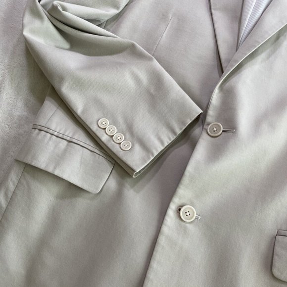 Jos A Bank Mens 42L Beige Cream Tailored Fit Sport Coat 2-Button Wool/Cotton GUC - Picture 6 of 12